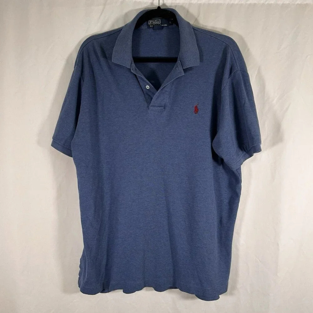 Polo Ralph Lauren Polo Men's Large Blue Short Sleeve Collared Polo 100% Cotton